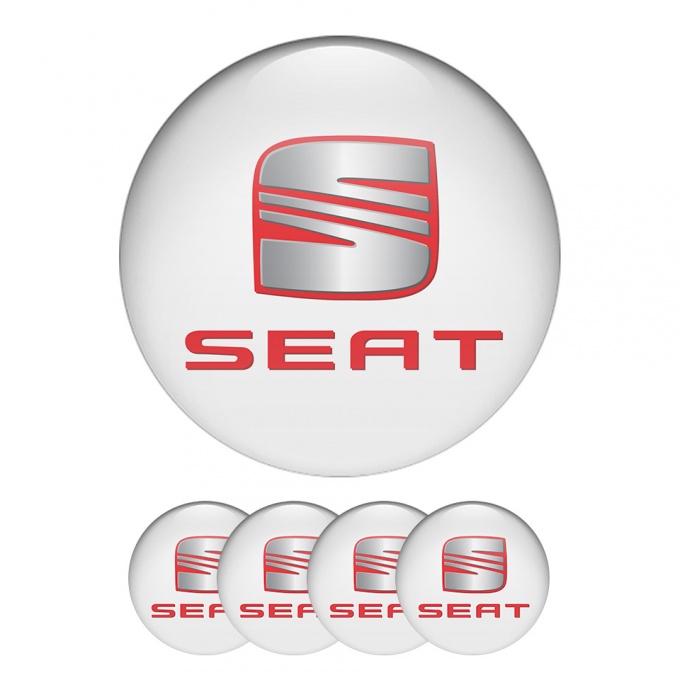 Seat Center Hub Dome Stickers Black White Model 3D logo 