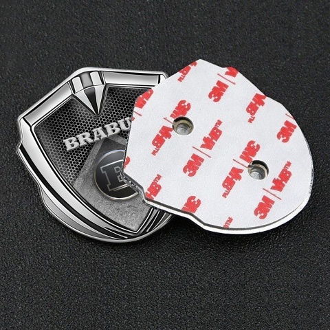 Mercedes Brabus Bodyside Emblem Silver Hexagon Metal Plate