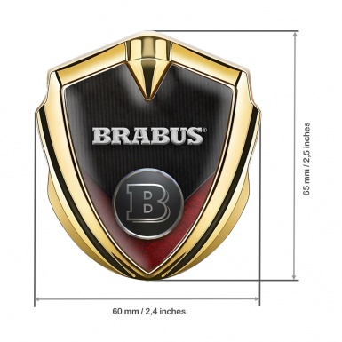 Mercedes Brabus Bodyside Badge Self Adhesive Gold Red Scratched Edition