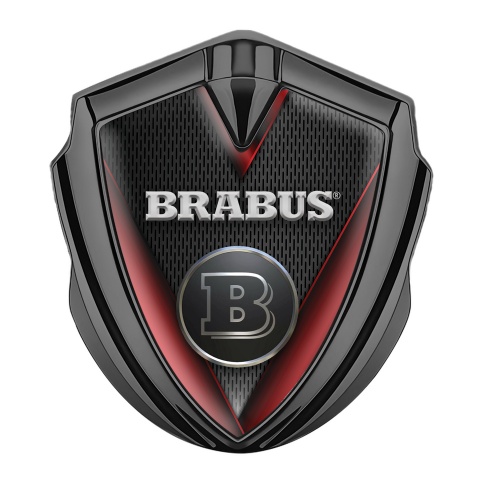Mercedes Brabus Fender Emblem Badge Graphite Red Line Front Grill