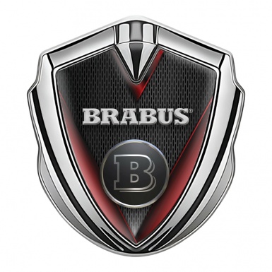 Mercedes Brabus Fender Emblem Badge Silver Red Line Front Grill