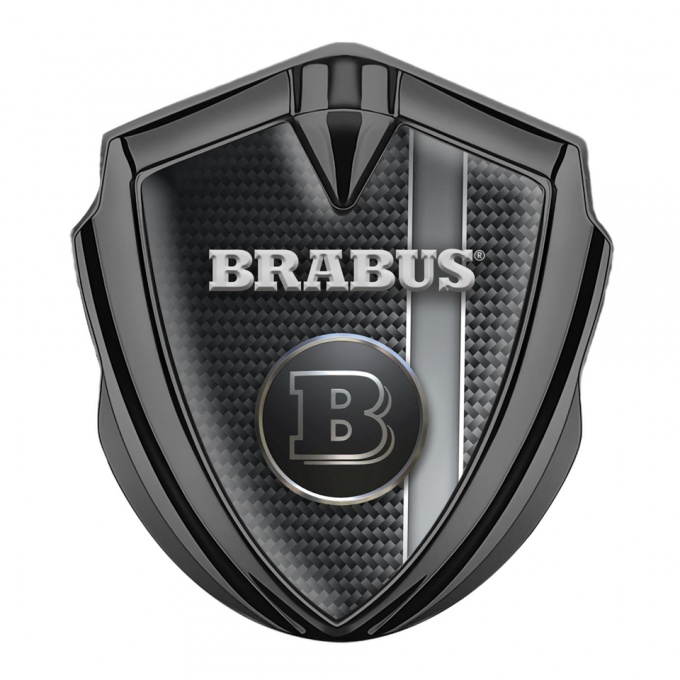 Mercedes Brabus 3D Car Metal Emblem Graphite Carbon Lining Design
