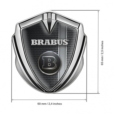 Mercedes Brabus 3D Car Metal Emblem Silver Carbon Lining Design