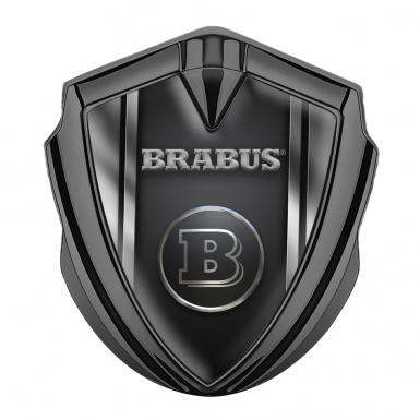 Mercedes Brabus Fender Emblem Badge Graphite Chromed Logo Design