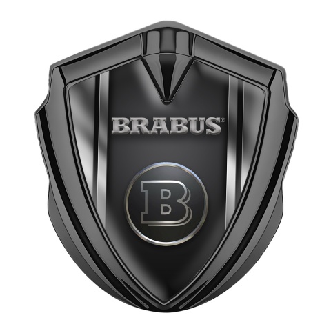 Mercedes Brabus Fender Emblem Badge Graphite Chromed Logo Design