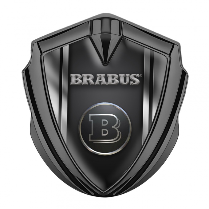 Mercedes Brabus Fender Emblem Badge Graphite Chromed Logo Design