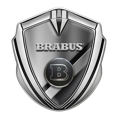 Mercedes Brabus Trunk Emblem Badge Silver Modern Lines Edition