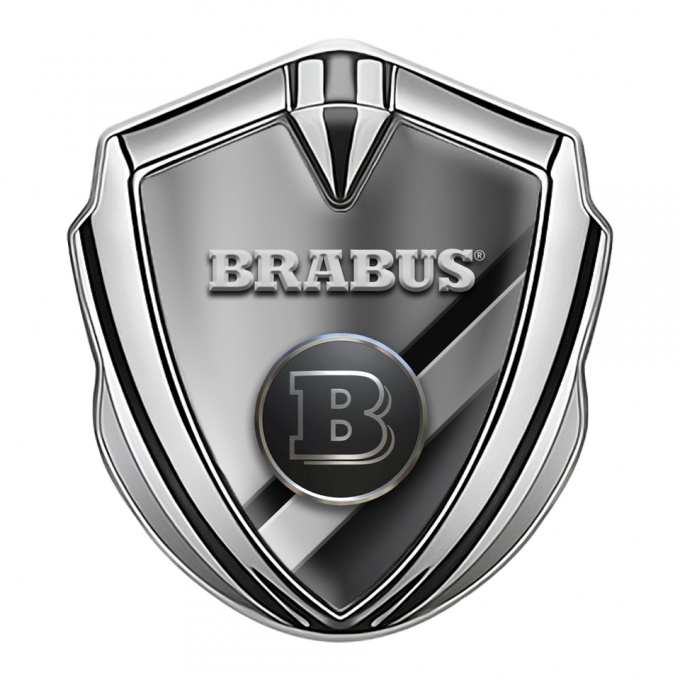 Mercedes Brabus Trunk Emblem Badge Silver Modern Lines Edition