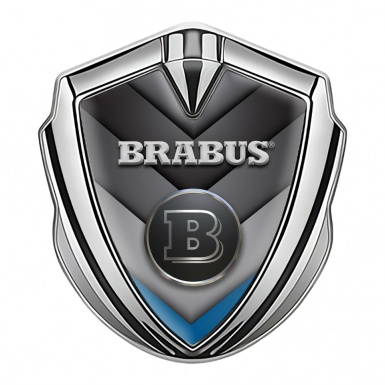 Mercedes Brabus Self Adhesive Bodyside Emblem Silver Blue Chromed Design