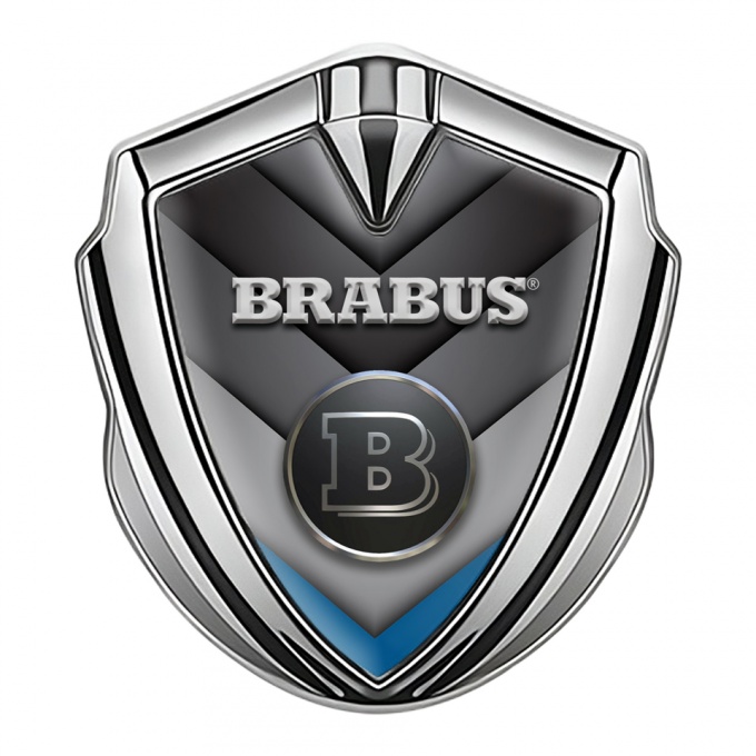 Mercedes Brabus Self Adhesive Bodyside Emblem Silver Blue Chromed Design