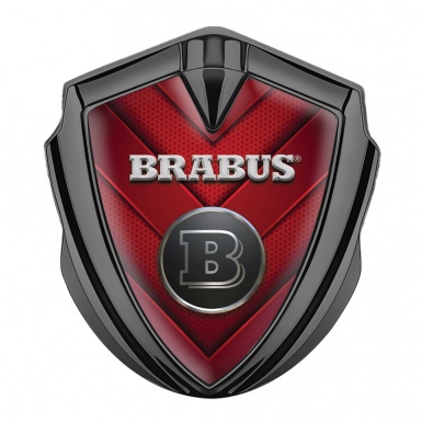 Mercedes Brabus Fender Emblem Badge Graphite Red Stylish Lines Edition