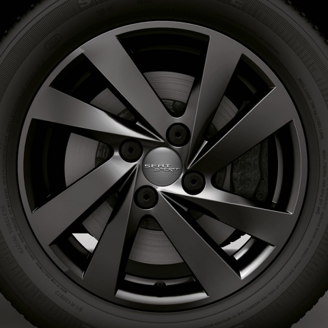 Seat  Sticker Wheel Center Hub Cap  Carbon Version Gray And White 