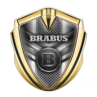 Mercedes Brabus Self Adhesive Bodyside Emblem Gold Chromed Logo
