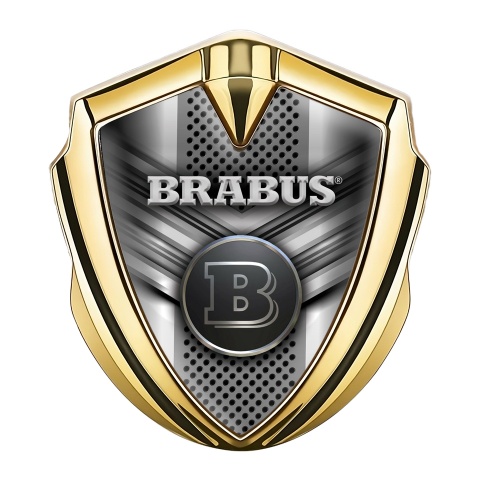Mercedes Brabus Self Adhesive Bodyside Emblem Gold Chromed Logo