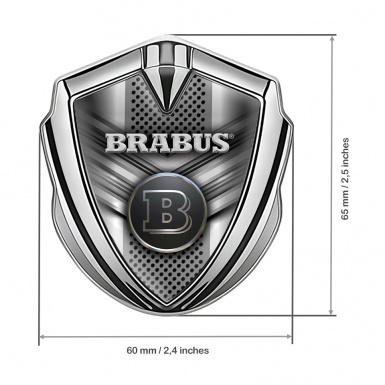 Mercedes Brabus Self Adhesive Bodyside Emblem Silver Chromed Logo