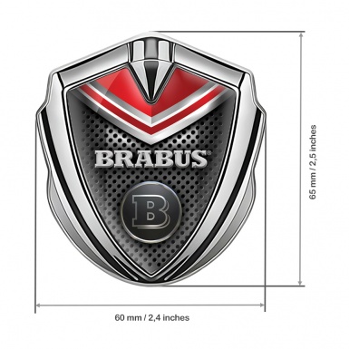 Mercedes Brabus Fender Metal Emblem Badge Silver Red Shield Edition