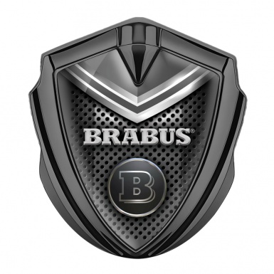 Mercedes Brabus Fender Metal Emblem Badge Graphite Grey Shield Edition