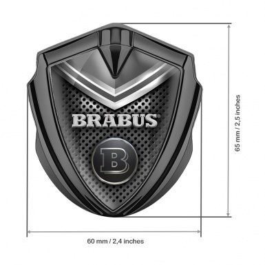 Mercedes Brabus Fender Metal Emblem Badge Graphite Grey Shield Edition