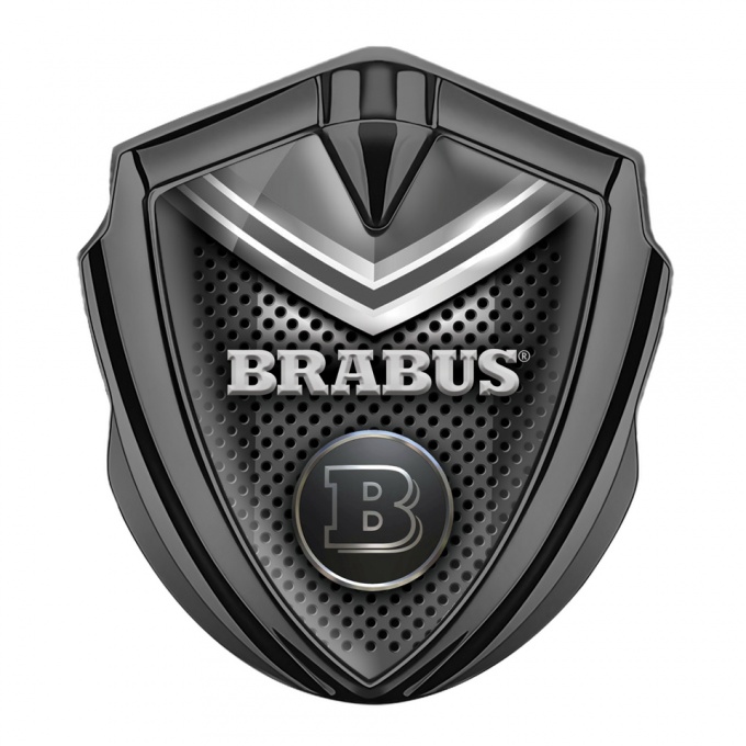Mercedes Brabus Fender Metal Emblem Badge Graphite Grey Shield Edition