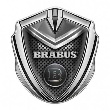 Mercedes Brabus Fender Metal Emblem Badge Silver Grey Shield Edition