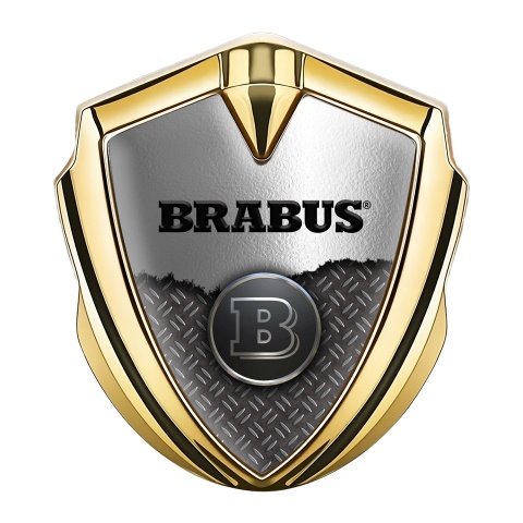 Mercedes Brabus Trunk Emblem Badge Silver Torn Metal Effect, Metal Emblems, Accessories