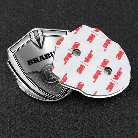 Mercedes Brabus Trunk Emblem Badge Silver Torn Metal Effect