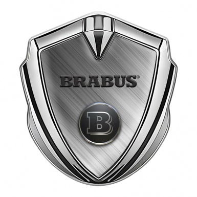 Mercedes Brabus Self Adhesive Bodyside Emblem Silver Brushed Metal