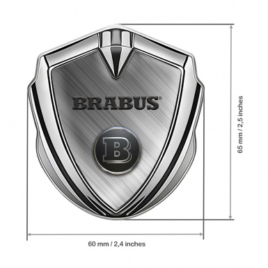 Mercedes Brabus Self Adhesive Bodyside Emblem Silver Brushed Metal