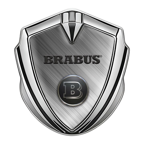 Mercedes Brabus Self Adhesive Bodyside Emblem Silver Brushed Metal