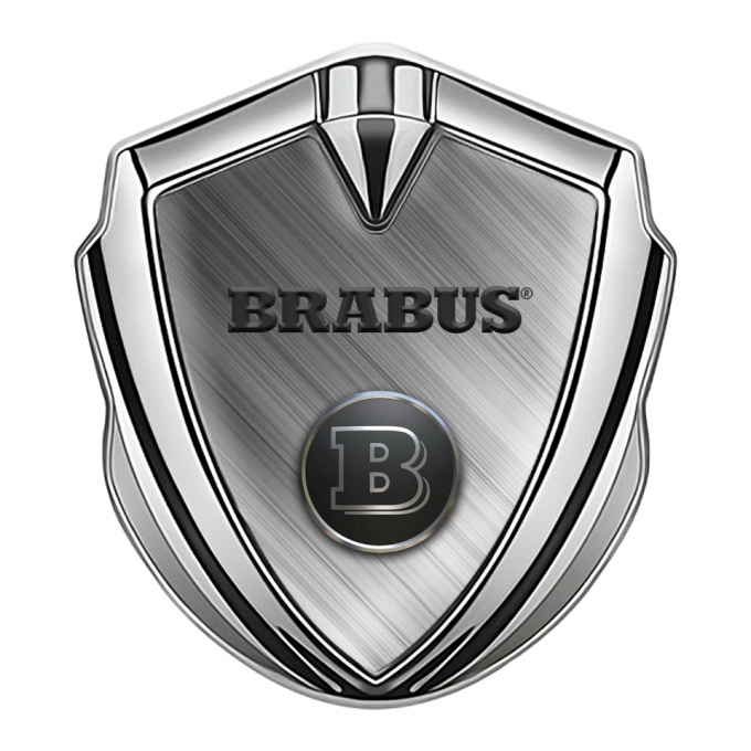 Mercedes Brabus Self Adhesive Bodyside Emblem Silver Brushed Metal