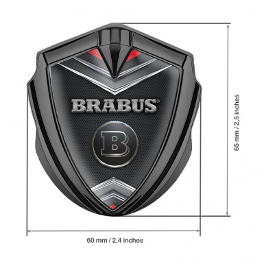 Mercedes Brabus Metal Emblem Self Adhesive Graphite Dark Mesh Design