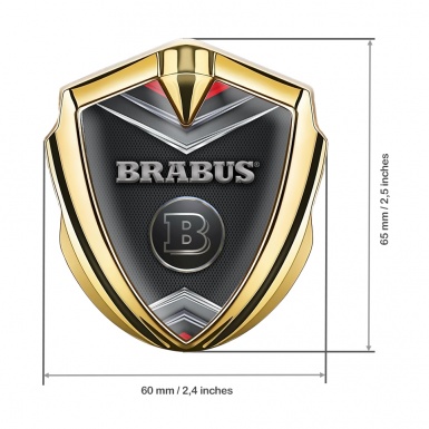 Mercedes Brabus Metal Emblem Self Adhesive Gold Dark Mesh Design