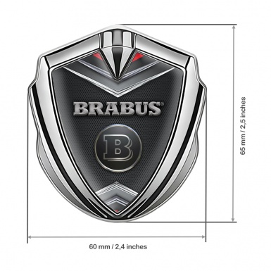 Mercedes Brabus Metal Emblem Self Adhesive Silver Dark Mesh Design
