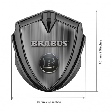 Mercedes Brabus 3D Car Metal Emblem Graphite Brushed Aluminum