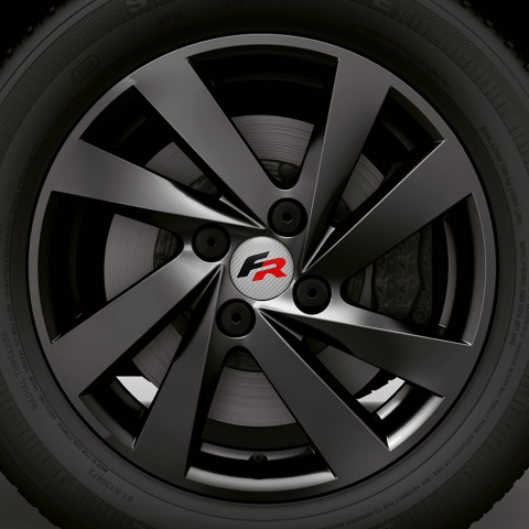 Seat FR Domed Stickers Wheel Center Cap Carbon Printing 