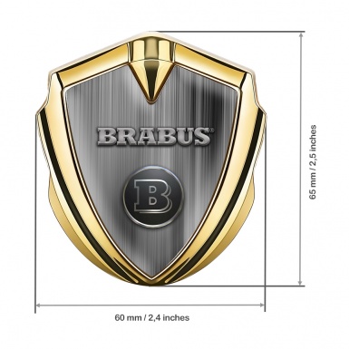 Mercedes Brabus 3D Car Metal Emblem Gold Brushed Aluminum