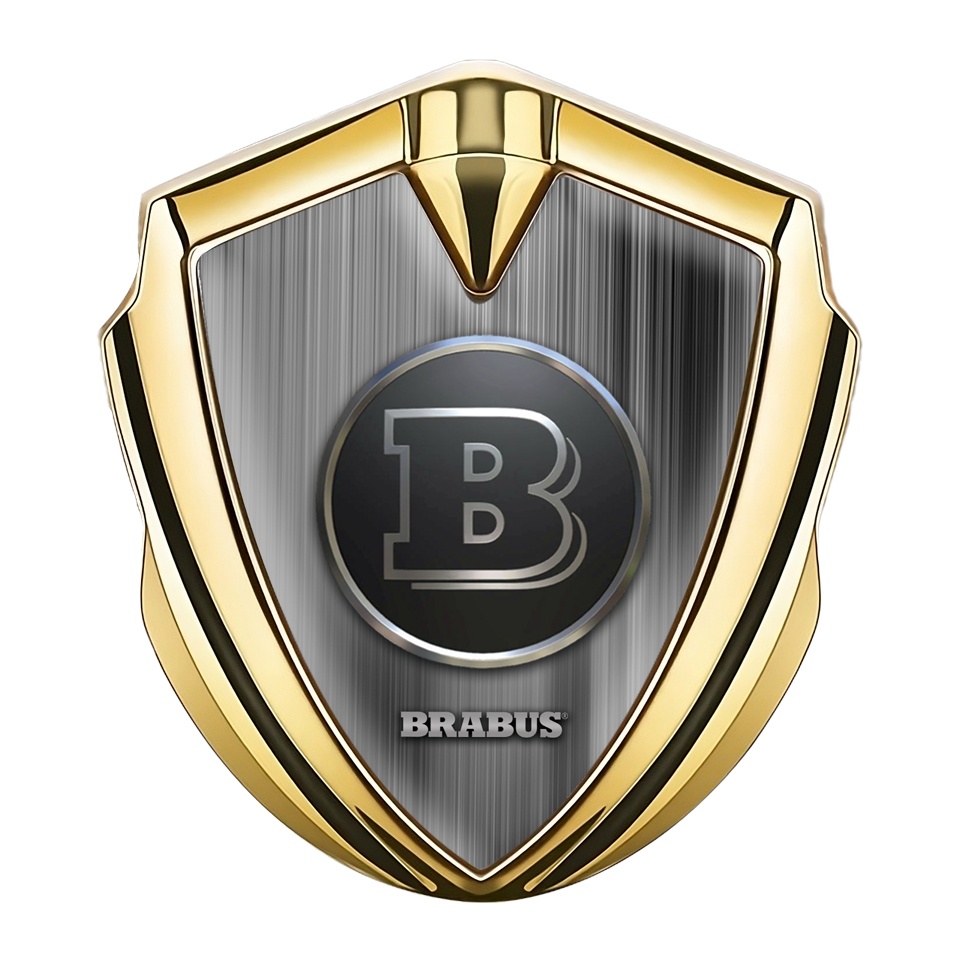 Mercedes Brabus Bodyside Emblem Gold Brushed Chromed Logo, Metal Emblems, Accessories