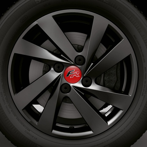 Seat Fr Center Hub Dome Stickers Racing Sport  Red Color 