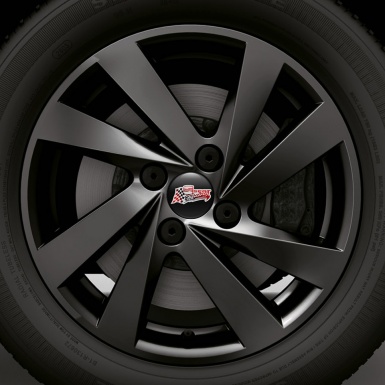 Seat Sticker Wheel Center Hub Cap Racing Flag Black Edition 