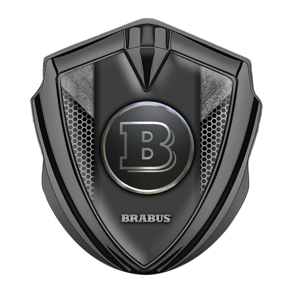 Mercedes Brabus Trunk Emblem Badge Graphite Grey Hex Edition, Metal Emblems, Accessories