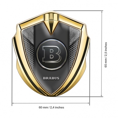 Mercedes Brabus Trunk Emblem Badge Gold Grey Hex Edition