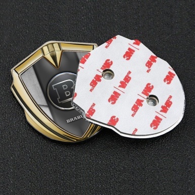 Mercedes Brabus Trunk Metal Badge Gold Aluminum Grey Edition