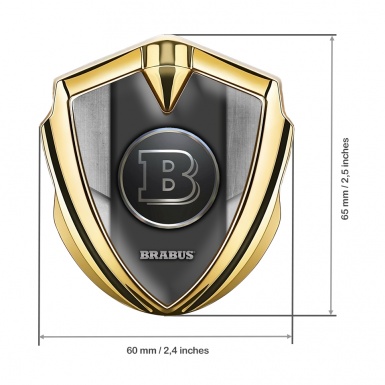 Mercedes Brabus Trunk Metal Badge Gold Aluminum Grey Edition