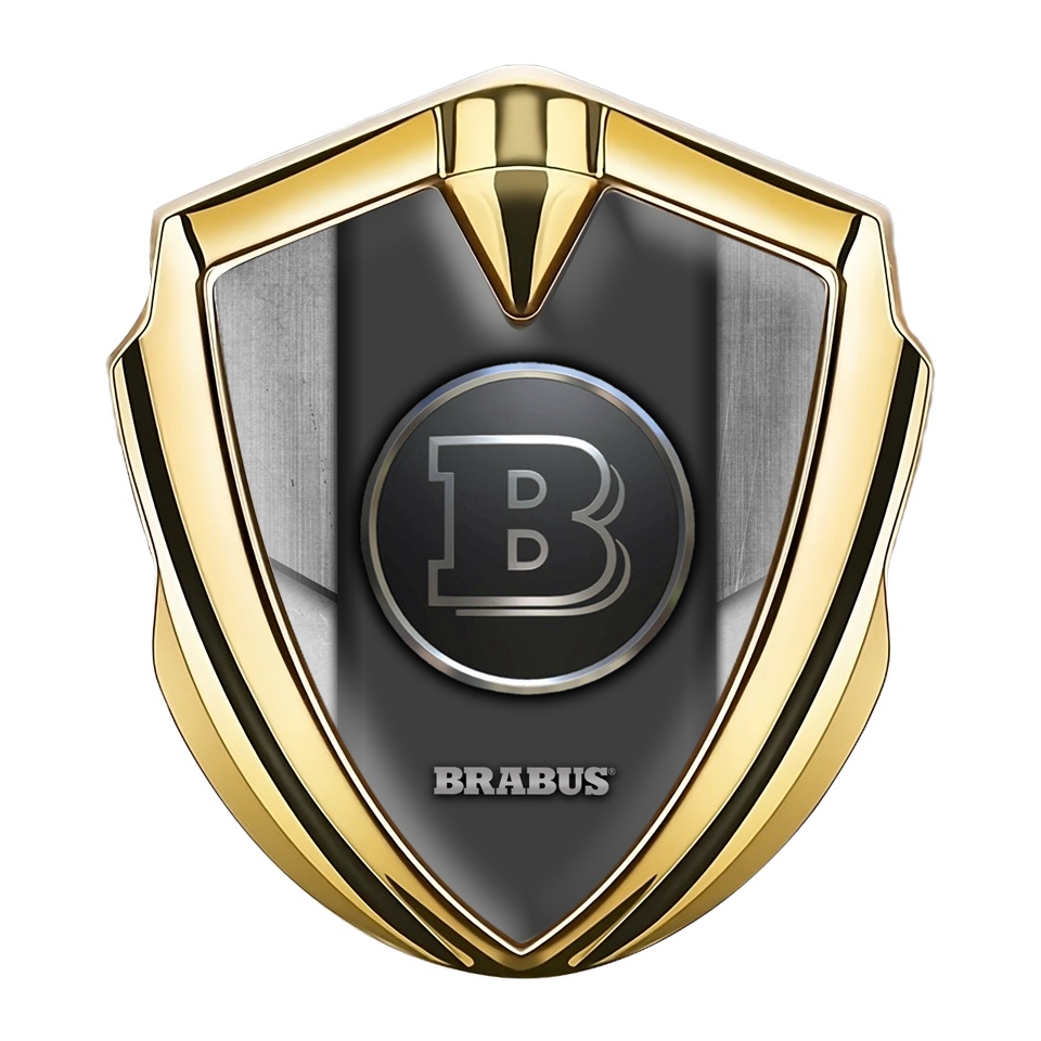 Mercedes Brabus Trunk Metal Badge Gold Aluminum Grey Edition