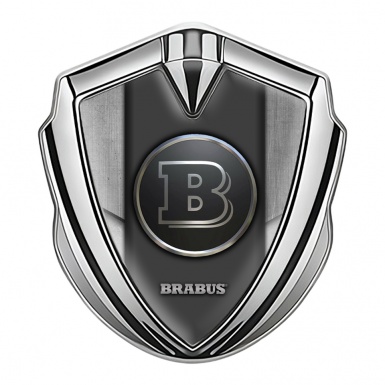 Mercedes Brabus Trunk Metal Badge Silver Aluminum Grey Edition