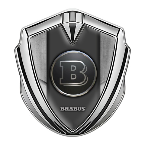 Mercedes Brabus Trunk Metal Badge Silver Aluminum Grey Edition
