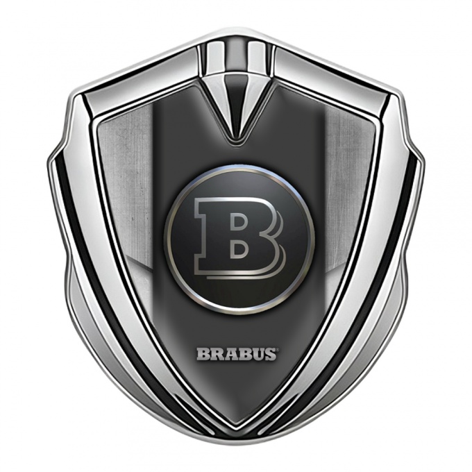 Mercedes Brabus Trunk Metal Badge Silver Aluminum Grey Edition