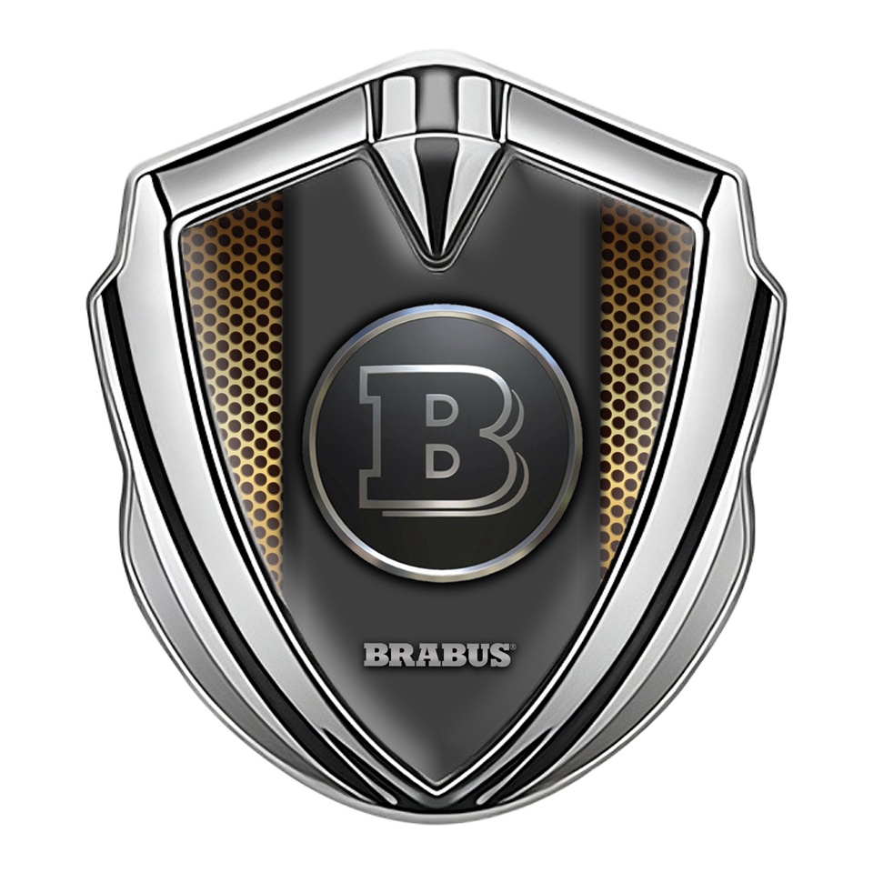 Mercedes Brabus 3D Car Metal Emblem Silver Copper Color Dots, Metal Emblems, Accessories