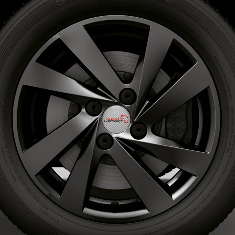 Seat Domed Stickers Wheel Center Cap Badge Fun Logo Carbon