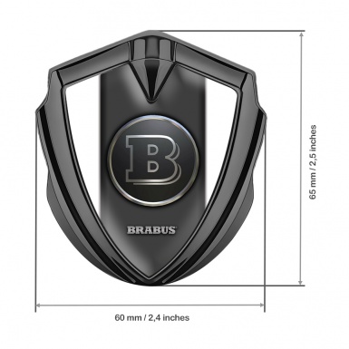Mercedes Brabus Fender Metal Emblem Badge Graphite Clean White Design